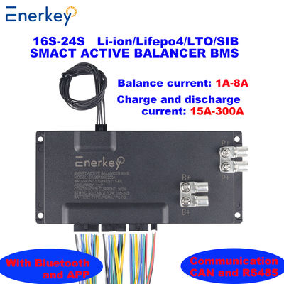 comprare Enerkey BMS Protezione Veicoli elettrici Smart Bms 16S 17S 18S 19S 20S 21S 22S 23S 24S 100A 200A 300A con 8A Active Balance fabbricazione online